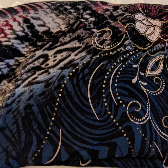 Maccine Embellished Multicolour Top w Patterns, Sparkles and Florals, Women XL - Picture 6 of 9